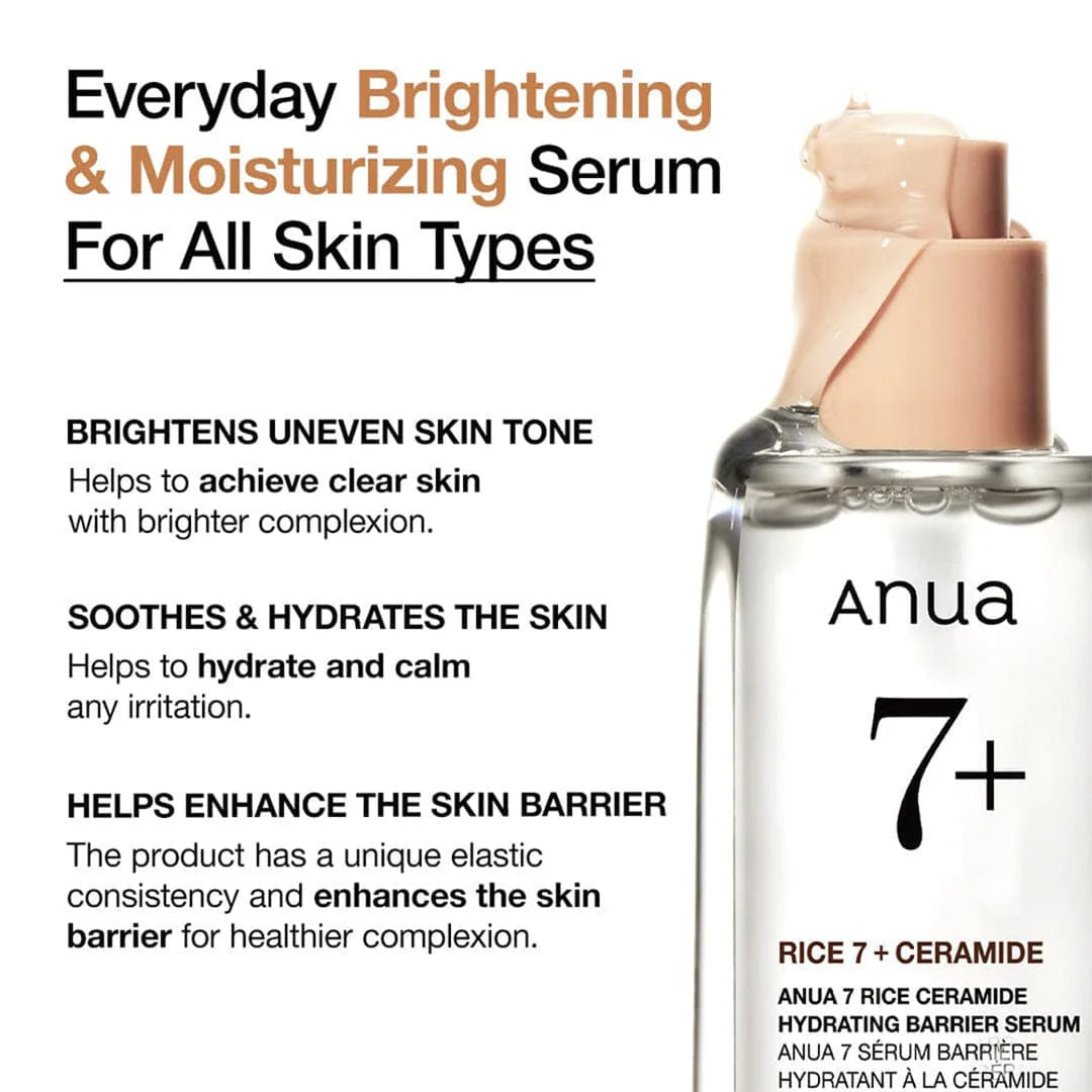 ANUA RICE 7 CERAMIDE HYDRATING BARRIER SERUM