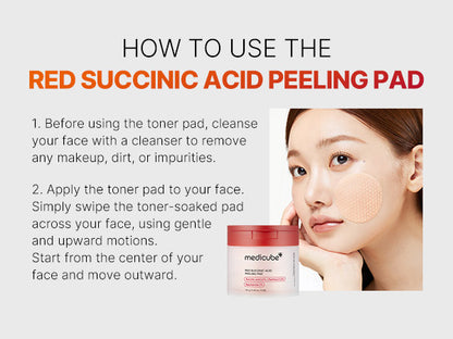 medicube red succinic acid peeling pad