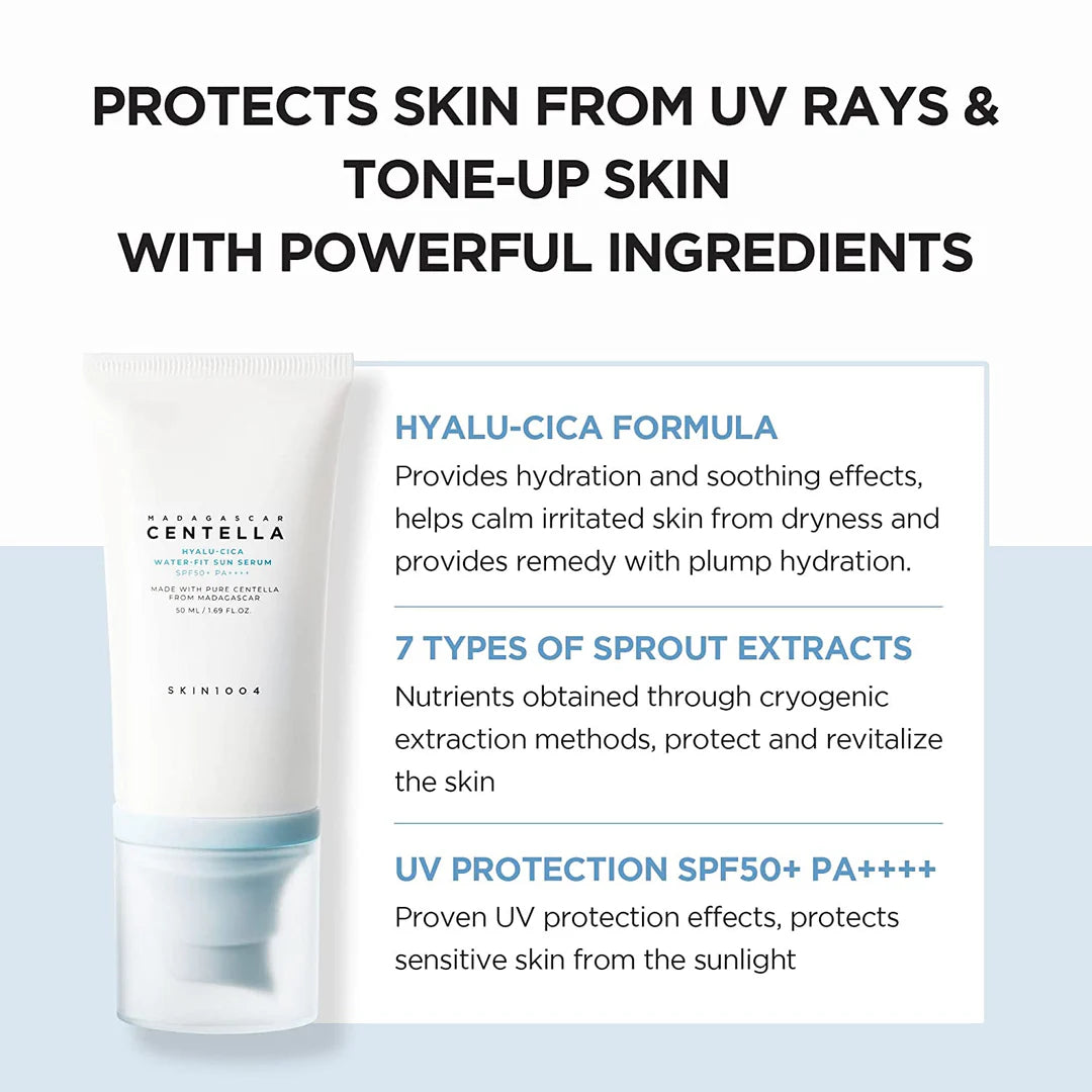Skin1004 Madagascar Centella Hyalu-Cica Water-Fit Sun Serum (50ml x 2) Twin Pack