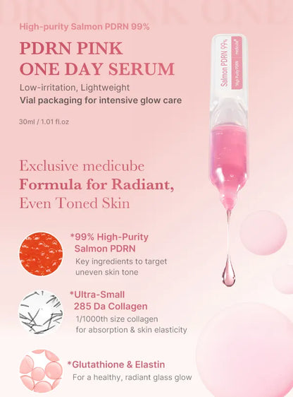 MEDICUBE PDRN Pink One Day Serum – 1 Pack [1.5ml*10pcs]