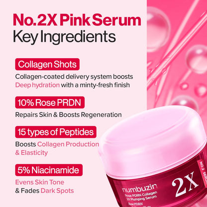 Numbuzin Rose PDRN Collagen 2X Plumping Serum 30ml