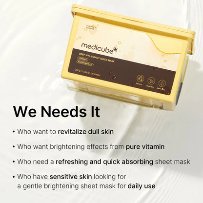 Deep Vita C Daily Quick Mask (30 Sheets) – MEDICUBE