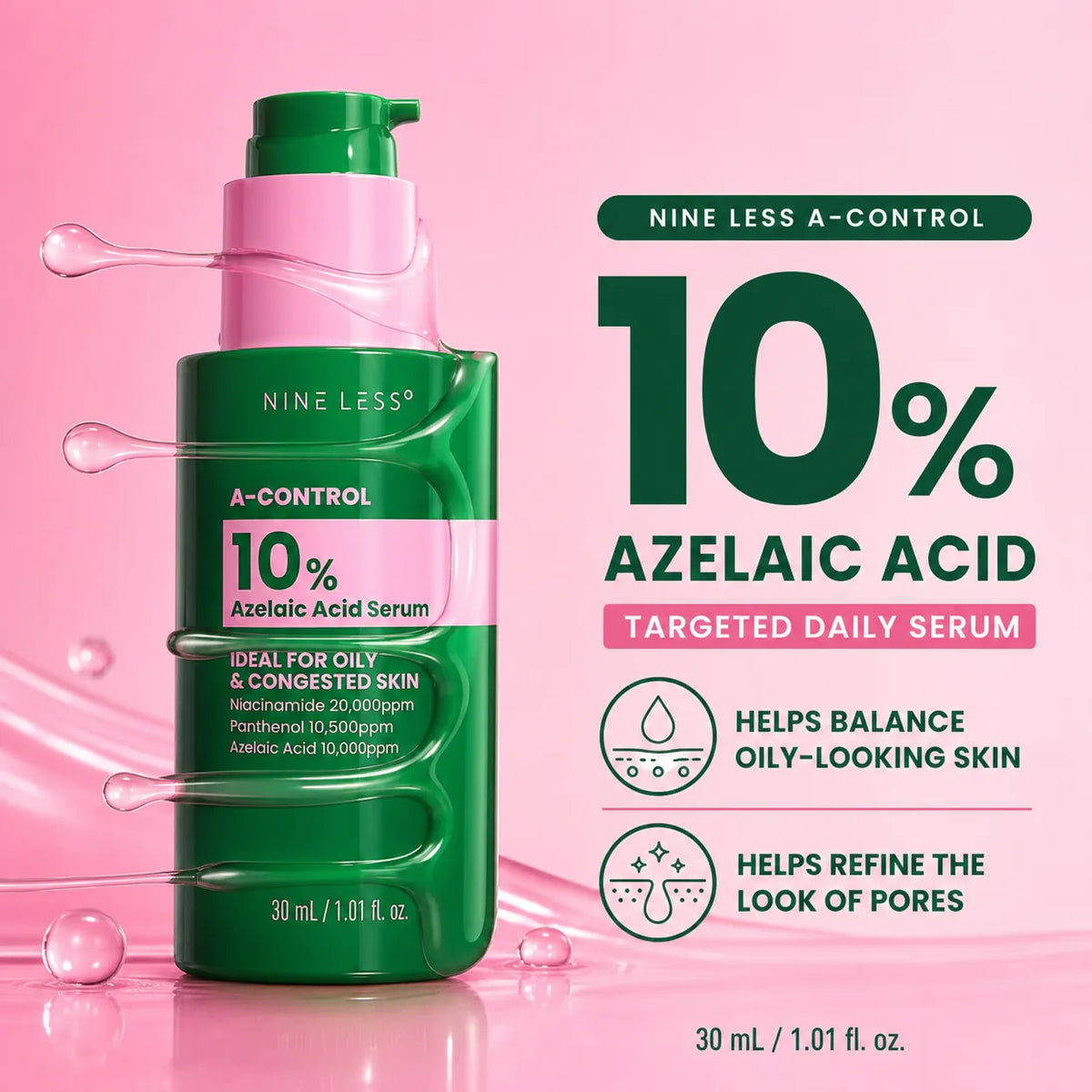 NINELESS A-Control 10% Azelaic Acid Serum 30ml