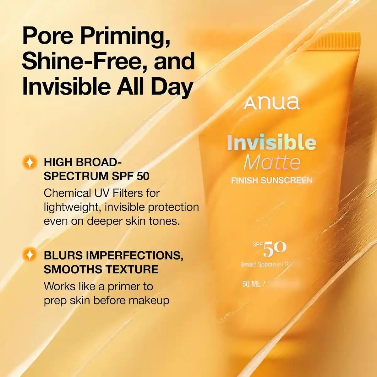 Anua Invisible Matte Finish Sunscreen (50 ml)