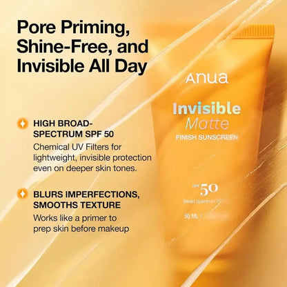 Anua Invisible Matte Finish Sunscreen (50 ml)