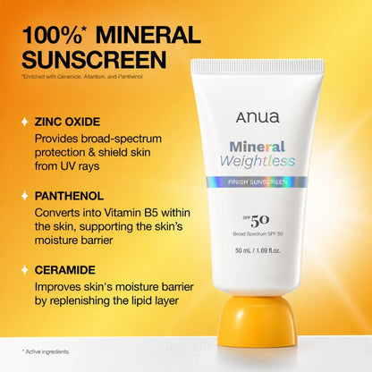 Anua Mineral Weightless Finish Sunscreen
