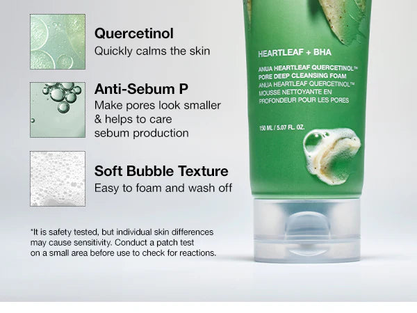 Anua Heartleaf Quercetinol Pore Deep Cleansing Foam 150ml