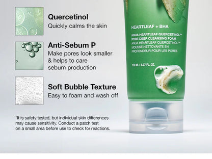 Anua Heartleaf Quercetinol Pore Deep Cleansing Foam 150ml