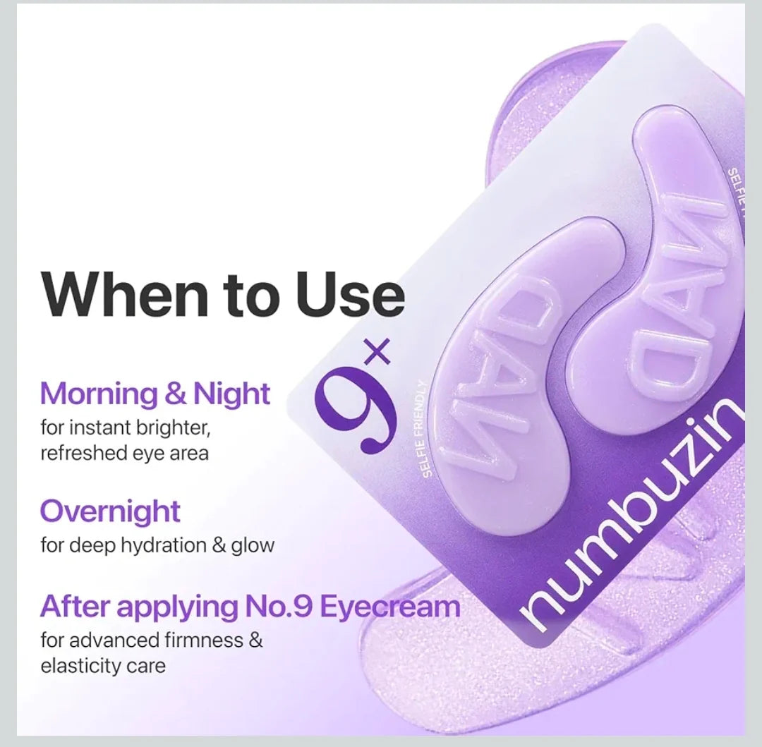 Numbuzin No.9 NAD+ Eye Patches | Depuffing & Brightening
